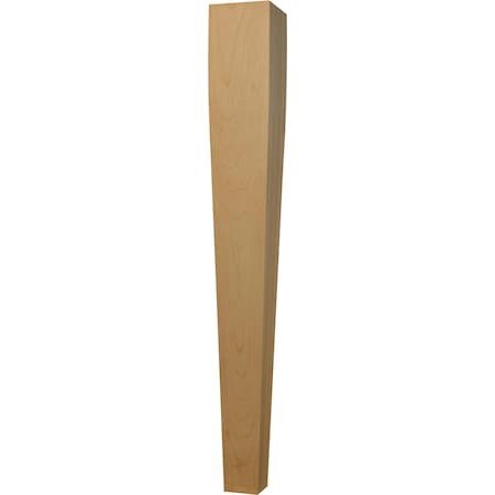 29 X 3 1/2 Four Sided Tapered Dining Table Leg In Soft Maple